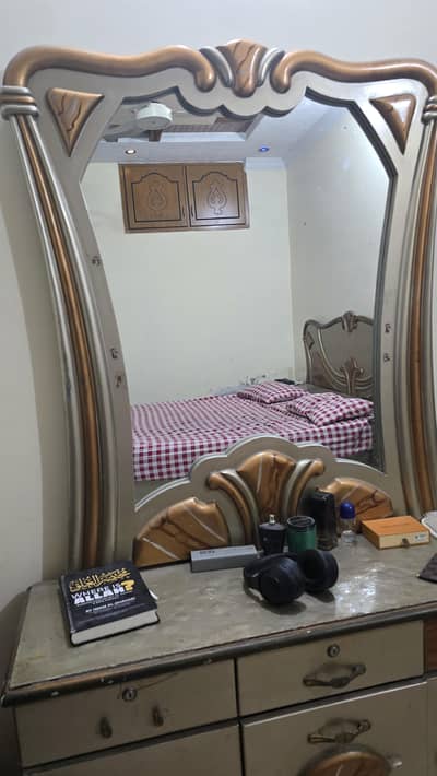 2 bed sets with out mattress, with side table and dressing table