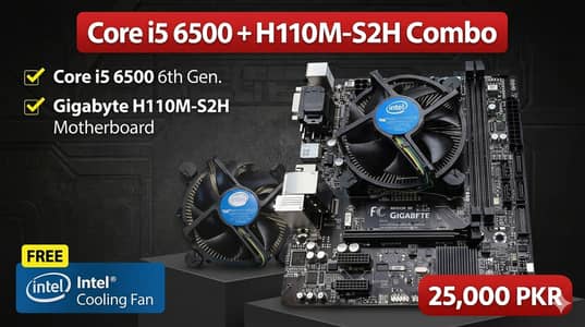 Core i5 6500 + H110M Motherboard Combo | Gaming & Office Use | Perfect