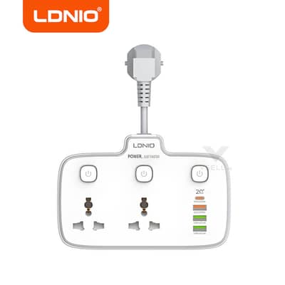 LDNIO 2 AC Outlets + 4 USB Ports Portable Electrical Extension Socket
