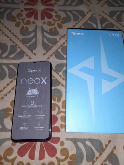 Sparx neo x. 4 GB Ram,  128 GB Rom, 5000 mAh battery  6.56 Inches