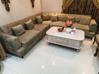 Sofa L shape set new condition
