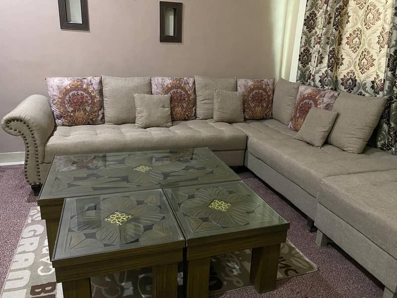 L shape sofa set 1