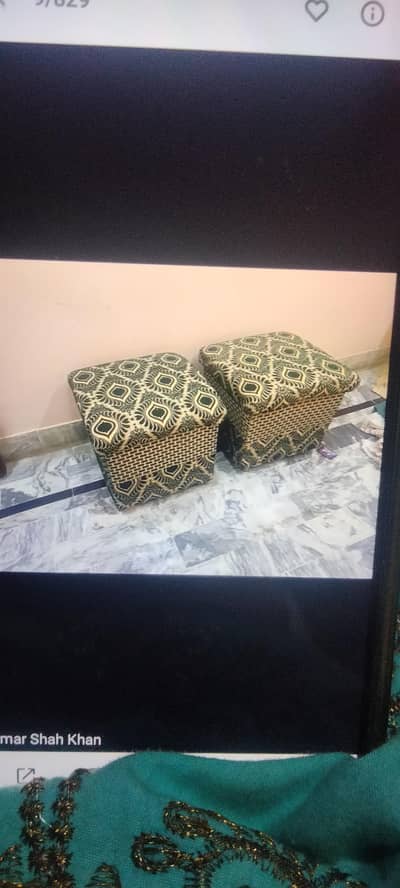 five seater sofa two stool with table and causion