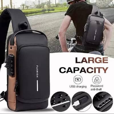Men multifunctional Anti theft bag crossbody