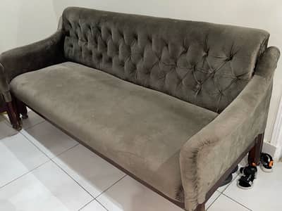 5 seater sofa set with glass table