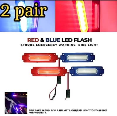 waterproof  12V LED Light Red  blue for pcs for bike cars 