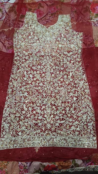 luxury Maroon Net Lehenga With Heavy Hand Embroidery Unstitched bridal