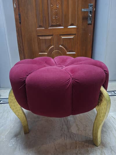 Ottoman/Stool: 2 Red Ottoman/Stool for sale