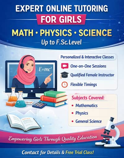Math, Physics online teacher for females