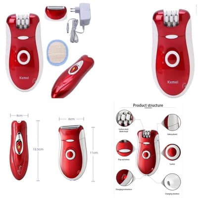 Kemei 3in1 Rechargeable Epilator For Womens what's app 0300-2952769