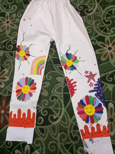 Fabric painting on ladies Trouser