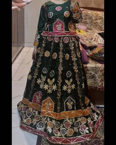 New Bridal gotta work lehnga Dark green
