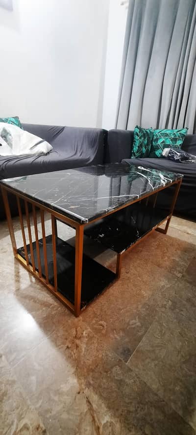 Marble Top Black center table