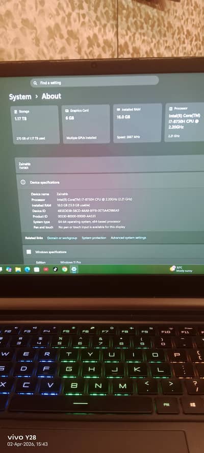 mi gaming laptop 6gb Nvidia 1060