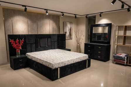 Modern Double Bed Set with Side Tables Sale