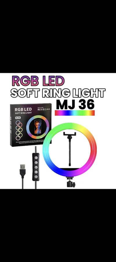36cm Selfie Ring Light RGB – Complete Setup with Tripod