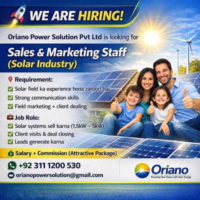 Sales & Marketing Staff Solar Company
