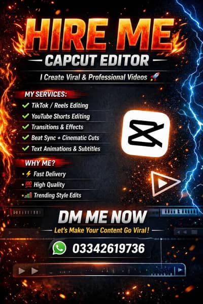I am edit your video anyone hire me