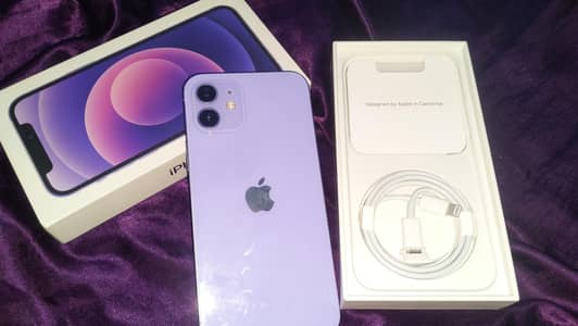 iPhone 12 64GB Purple 92% Health - Original Box & New Cable