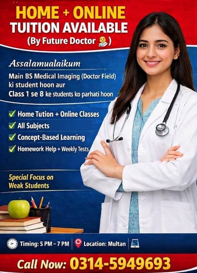 Home and Online tuition available