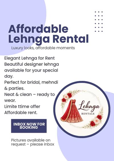 Affordable Lehnga Rental only in 7000