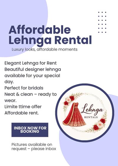 Affordable Lehnga Rental only in 7000