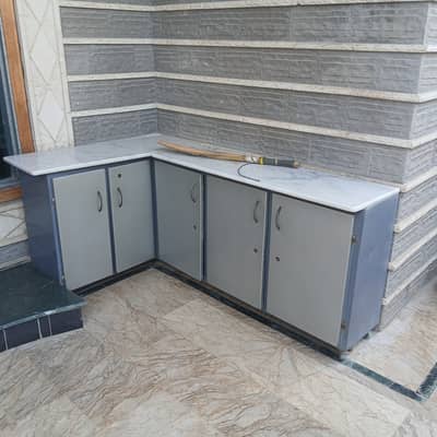 L shaped storage aluminium marble cabnet, outdoor