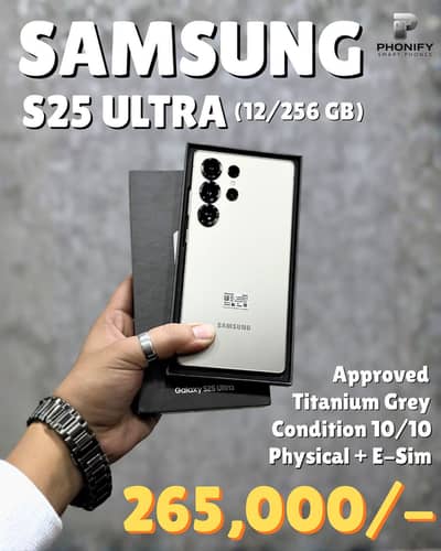 Samsung S25 Ultra Approved 256gb Physical + Esim