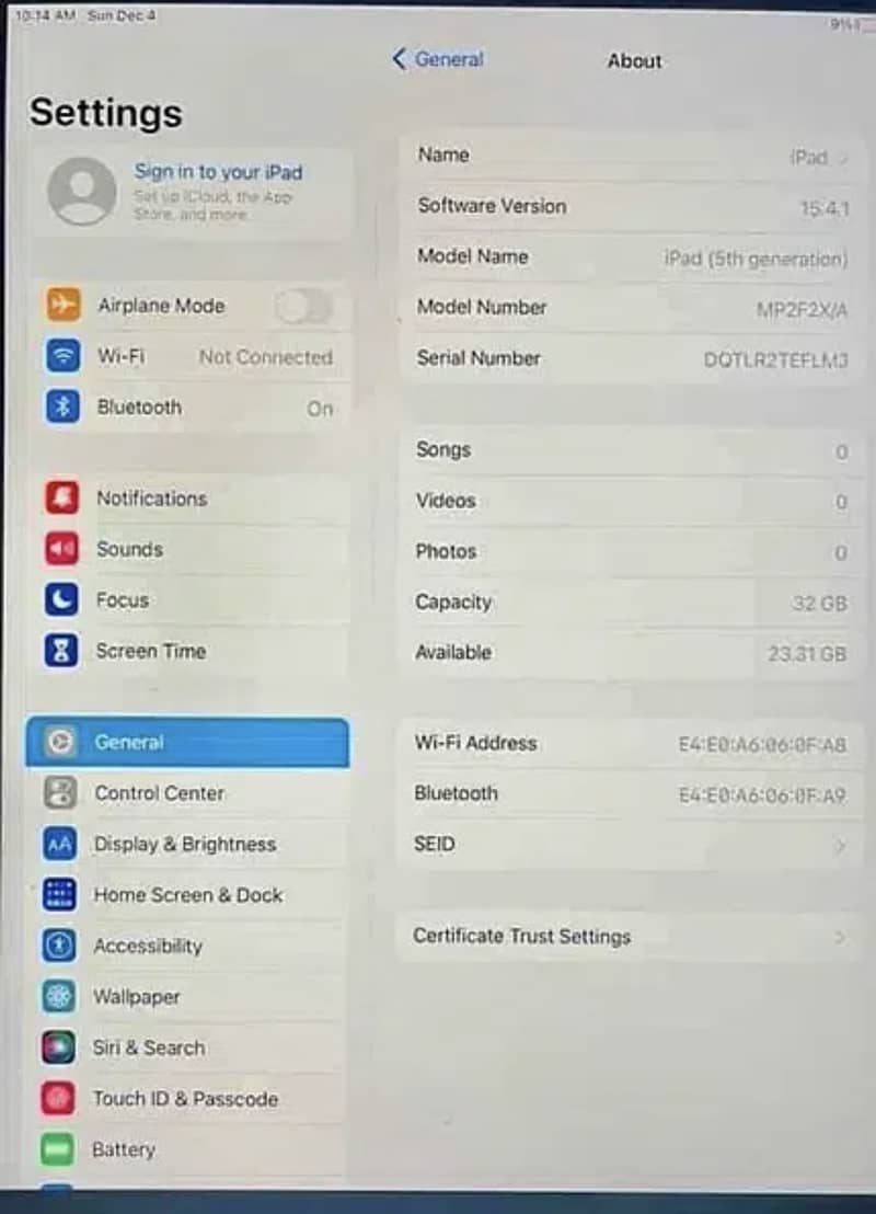 iPad 5th generation 2017, 32GB 5