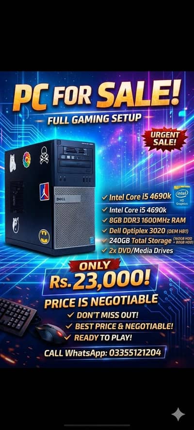 i5 4690k dell Mt pc gaming