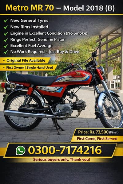 Metro Mr 70 Bike For Sale