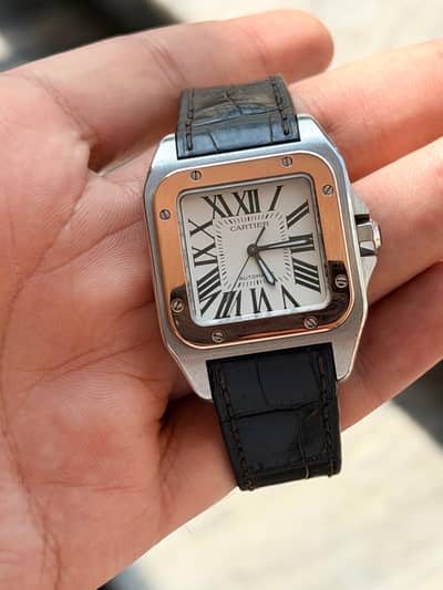 Cartier Santos 100 Rose Gold 2011 Full Set Box Papers Original