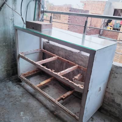 wooden shop counter frame