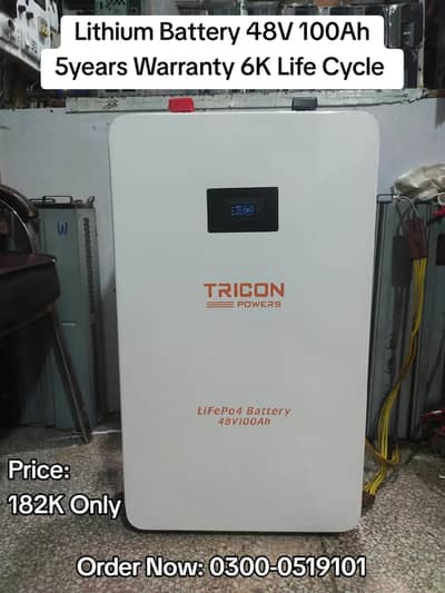 Lithium Battery 48V 100Ah New With 5years Warranty 6K Life Cycle