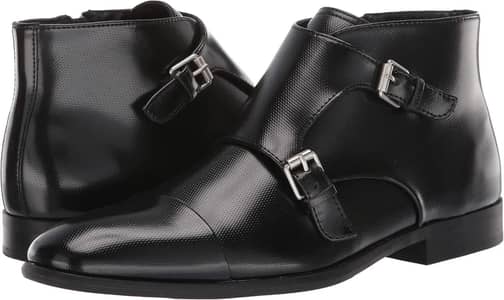 Calvin Klein Men's Ludo Fashion Boot, Black Leather, 8.5 M US