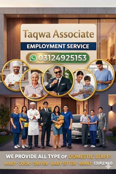 Maids / House Maids / cook / House chef / Baby Sitter maid available