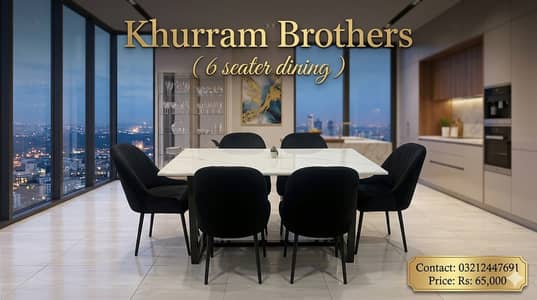 Dining table | 4 seater | 6 seaters dining | marble top | wooden top |