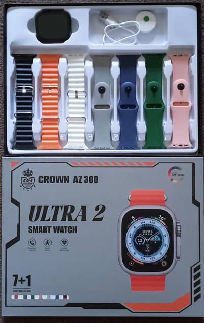 Ultra 2 Smart Watch (7+1 straps) - complete box - like new