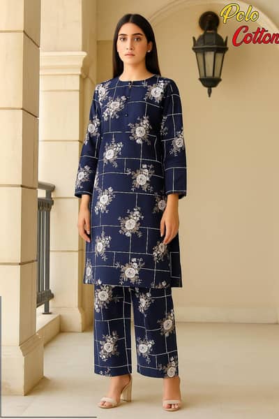 Women's fashion unstitched 2 PCs suit