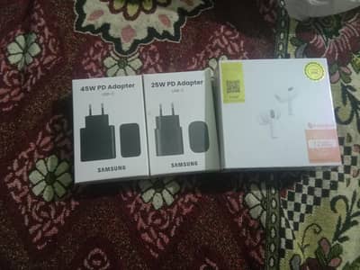 Samsung 25w-45w charger and airpods pro