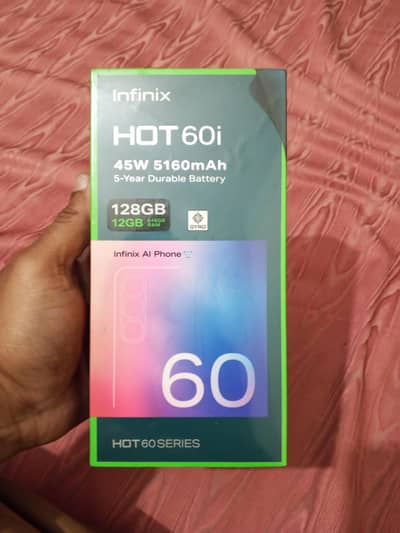 Infinix Hot 60i 6/128  Box Pack (whatsapp 0333 6233364)