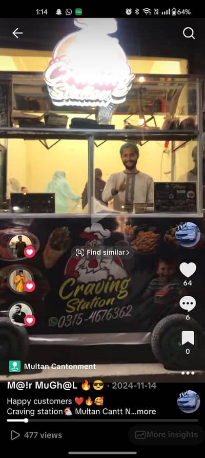 Food court Fryer+Hot Plate+ Shawarma stand Fully Decorated