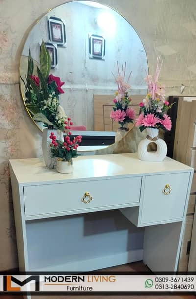 Dressing Table 3 Storage Drawers With Mirror Best Quality