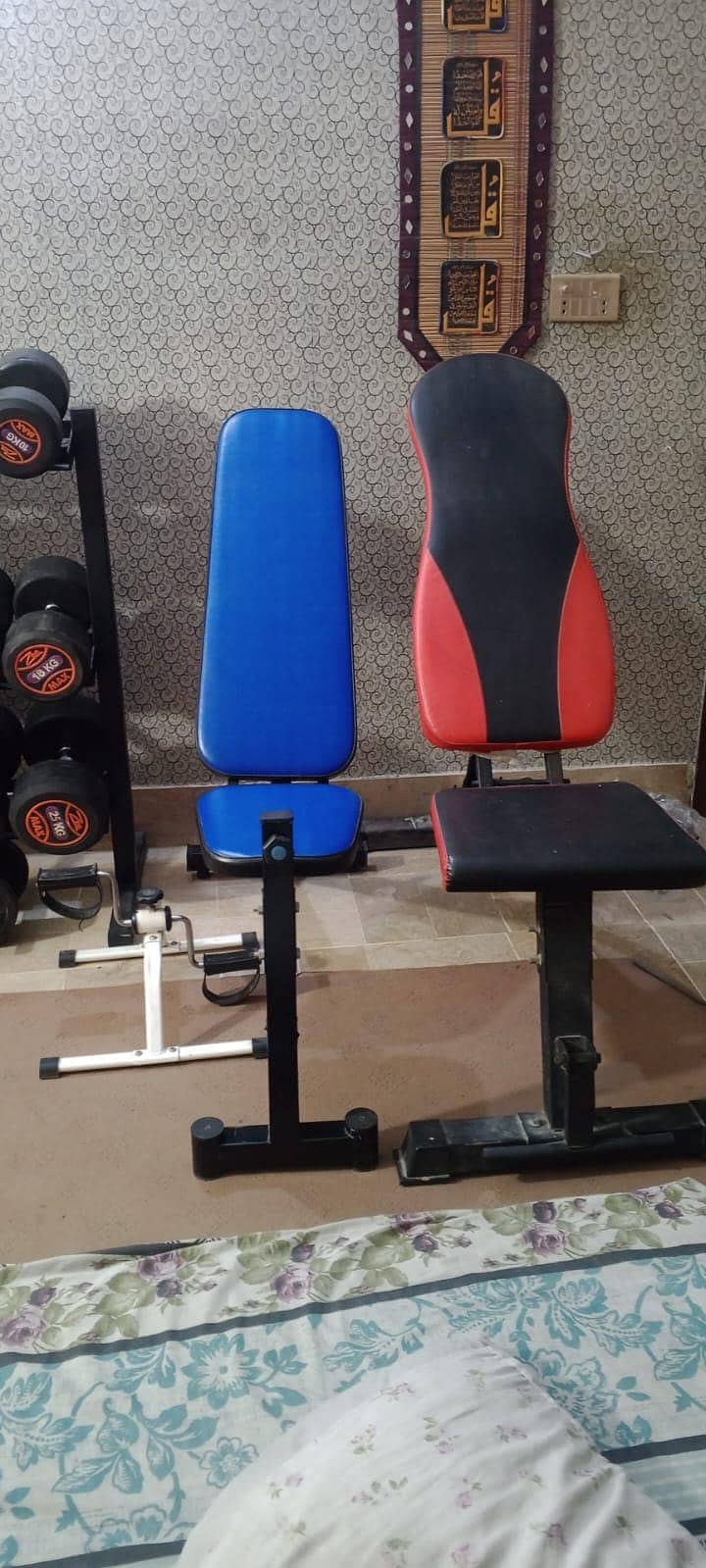 dumbbells +dumbbells rack+ multiple bench 1