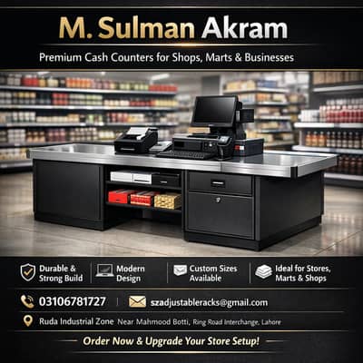 Cash Counters |  heavy racks | display racks | wall mounted racks