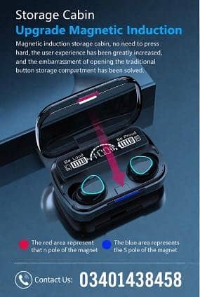 M10 Wireless Bluetooth Earbuds – High Battery Backup. .