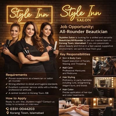 Job Opputunity - All Rounder beauticians