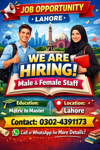 We are Hiring Male and Female for Office and Online Work.