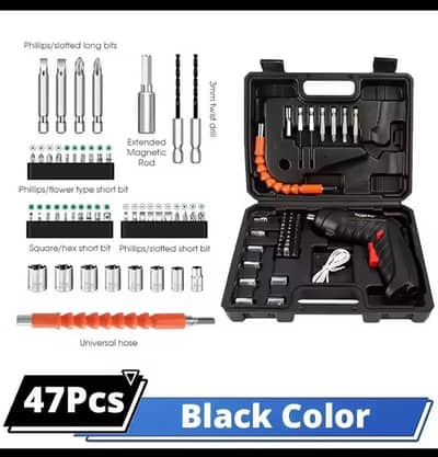 47 PCs Black Screwdriver set with bits