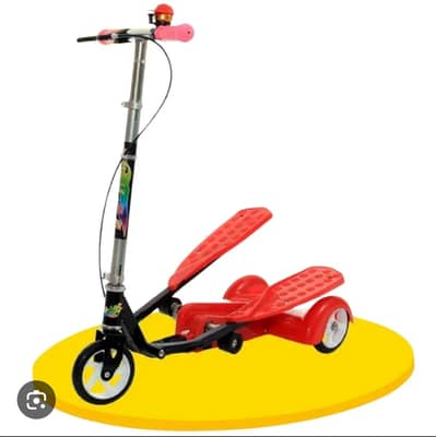Red color pedalling scooter for kids